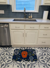 Load image into Gallery viewer, Blue Flowers Longhair Red Dachshund Machine Washable Memory Foam Mat BB5065RUG