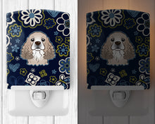 Load image into Gallery viewer, Blue Flowers Cocker Spaniel Ceramic Night Light BB5067CNL