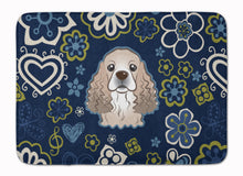 Load image into Gallery viewer, Blue Flowers Cocker Spaniel Machine Washable Memory Foam Mat BB5067RUG