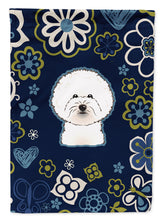 Load image into Gallery viewer, Blue Flowers Bichon Frise Garden Flag - Outdoor Decorative Yard Flag BB5068GF