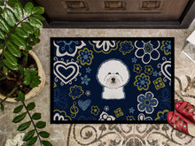 Load image into Gallery viewer, Blue Flowers Bichon Frise Doormat - 24x36 Decorative Floor Mat – Indoor/Outdoor Rug with Artistic Flair BB5068JMAT