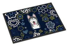 Load image into Gallery viewer, Blue Flowers Alaskan Malamute Doormat - 24x36 Decorative Floor Mat – Indoor/Outdoor Rug with Artistic Flair BB5069JMAT