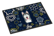 Load image into Gallery viewer, Blue Flowers Alaskan Malamute Doormat - 18x27 Decorative Floor Mat – Indoor/Outdoor Rug with Artistic Flair BB5069MAT