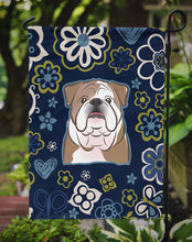 Load image into Gallery viewer, Blue Flowers English Bulldog Garden Flag - Outdoor Decorative Yard Flag