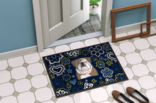 Load image into Gallery viewer, Blue Flowers English Bulldog  Doormat - 24x36 Decorative Floor Mat – Indoor/Outdoor Rug with Artistic Flair BB5070JMAT