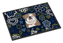 Load image into Gallery viewer, Blue Flowers English Bulldog  Doormat - 18x27 Decorative Floor Mat – Indoor/Outdoor Rug with Artistic Flair BB5070MAT