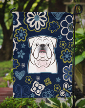 Load image into Gallery viewer, Blue Flowers White English Bulldog  Garden Flag - Outdoor Decorative Yard Flag BB5071GF