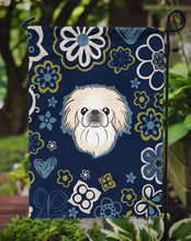 Load image into Gallery viewer, Blue Flowers Pekingese Garden Flag - Outdoor Decorative Yard Flag
