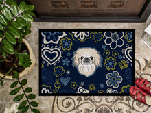 Load image into Gallery viewer, Blue Flowers Pekingese Doormat - 24x36 Decorative Floor Mat – Indoor/Outdoor Rug with Artistic Flair BB5072JMAT
