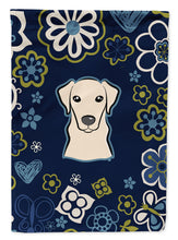 Load image into Gallery viewer, Blue Flowers Yellow Labrador Garden Flag - Outdoor Decorative Yard Flag