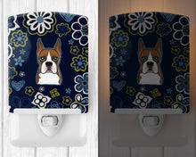 Load image into Gallery viewer, Blue Flowers Boxer Ceramic Night Light BB5074CNL