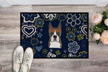 Load image into Gallery viewer, Blue Flowers Boxer Doormat - 18x27 Decorative Floor Mat – Indoor/Outdoor Rug with Artistic Flair BB5074MAT