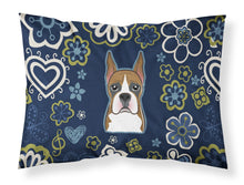 Load image into Gallery viewer, Blue Flowers Boxer Fabric Standard Pillowcase – Artistic Decorative Front, White Back BB5074PILLOWCASE