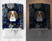 Load image into Gallery viewer, Blue Flowers Cavalier Spaniel Ceramic Night Light BB5075CNL