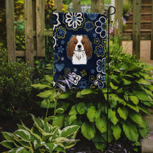 Load image into Gallery viewer, Blue Flowers Cavalier Spaniel Garden Flag - Outdoor Decorative Yard Flag BB5075GF