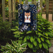 Load image into Gallery viewer, Blue Flowers Shiba Inu Garden Flag - Outdoor Decorative Yard Flag BB5076GF