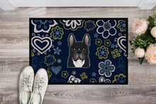 Load image into Gallery viewer, Blue Flowers French Bulldog Doormat - 24x36 Decorative Floor Mat – Indoor/Outdoor Rug with Artistic Flair BB5078JMAT