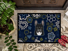 Load image into Gallery viewer, Blue Flowers French Bulldog Doormat - 18x27 Decorative Floor Mat – Indoor/Outdoor Rug with Artistic Flair BB5078MAT