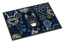 Load image into Gallery viewer, Blue Flowers French Bulldog Doormat - 18x27 Decorative Floor Mat – Indoor/Outdoor Rug with Artistic Flair BB5078MAT