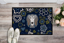 Load image into Gallery viewer, Blue Flowers Saluki Doormat - 24x36 Decorative Floor Mat – Indoor/Outdoor Rug with Artistic Flair BB5080JMAT