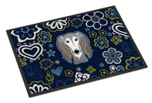 Load image into Gallery viewer, Blue Flowers Saluki Doormat - 24x36 Decorative Floor Mat – Indoor/Outdoor Rug with Artistic Flair BB5080JMAT