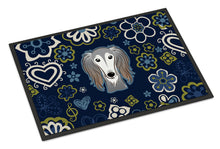Load image into Gallery viewer, Blue Flowers Saluki Doormat - 18x27 Decorative Floor Mat – Indoor/Outdoor Rug with Artistic Flair BB5080MAT
