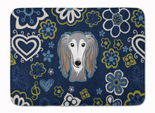 Load image into Gallery viewer, Blue Flowers Saluki Machine Washable Memory Foam Mat BB5080RUG