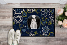 Load image into Gallery viewer, Blue Flowers Japanese Chin Doormat - 24x36 Decorative Floor Mat – Indoor/Outdoor Rug with Artistic Flair BB5081JMAT