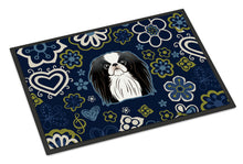 Load image into Gallery viewer, Blue Flowers Japanese Chin Doormat - 18x27 Decorative Floor Mat – Indoor/Outdoor Rug with Artistic Flair BB5081MAT