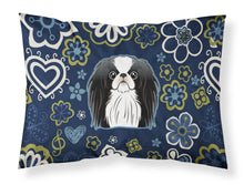 Load image into Gallery viewer, Blue Flowers Japanese Chin Fabric Standard Pillowcase – Artistic Decorative Front, White Back BB5081PILLOWCASE