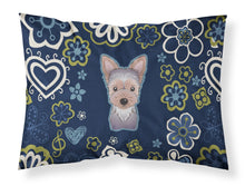 Load image into Gallery viewer, Blue Flowers Yorkie Puppy Fabric Standard Pillowcase – Artistic Decorative Front, White Back BB5083PILLOWCASE