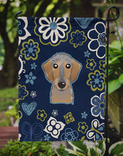 Load image into Gallery viewer, Blue Flowers Wirehaired Dachshund Garden Flag - Outdoor Decorative Yard Flag BB5084GF