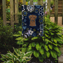 Load image into Gallery viewer, Blue Flowers Chocolate Labrador Garden Flag - Outdoor Decorative Yard Flag BB5085GF