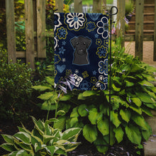 Load image into Gallery viewer, Blue Flowers Black Labrador Garden Flag - Outdoor Decorative Yard Flag BB5086GF