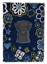 Load image into Gallery viewer, Blue Flowers Black Labrador Garden Flag - Outdoor Decorative Yard Flag BB5086GF
