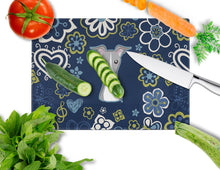 Load image into Gallery viewer, Blue Flowers Italian Greyhound Glass Cutting Boards – Durable, Decorative Kitchen Art Large BB5087LCB