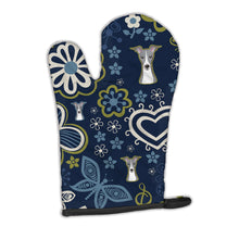Load image into Gallery viewer, Blue Flowers Italian Greyhound Oven Mitt BB5087OVMT