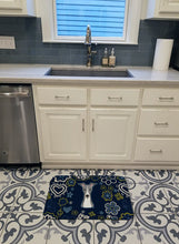 Load image into Gallery viewer, Blue Flowers Italian Greyhound Machine Washable Memory Foam Mat BB5087RUG