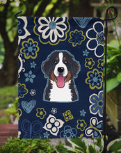Load image into Gallery viewer, Blue Flowers Bernese Mountain Dog Garden Flag - Outdoor Decorative Yard Flag
