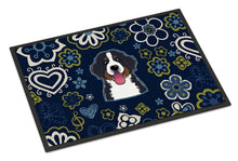 Load image into Gallery viewer, Blue Flowers Bernese Mountain Dog Doormat - 24x36 Decorative Floor Mat – Indoor/Outdoor Rug with Artistic Flair BB5088JMAT