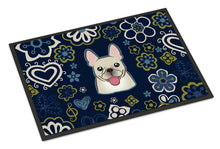 Load image into Gallery viewer, Blue Flowers French Bulldog Doormat - 24x36 Decorative Floor Mat – Indoor/Outdoor Rug with Artistic Flair BB5089JMAT