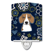 Load image into Gallery viewer, Blue Flowers Beagle Ceramic Night Light BB5090CNL