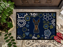 Load image into Gallery viewer, Blue Flowers Min Pin Doormat - 24x36 Decorative Floor Mat – Indoor/Outdoor Rug with Artistic Flair BB5091JMAT