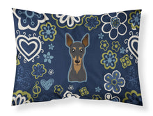 Load image into Gallery viewer, Blue Flowers Min Pin Fabric Standard Pillowcase – Artistic Decorative Front, White Back BB5091PILLOWCASE