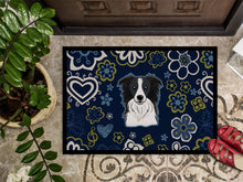 Load image into Gallery viewer, Blue Flowers Border Collie Doormat - 24x36 Decorative Floor Mat – Indoor/Outdoor Rug with Artistic Flair BB5092JMAT