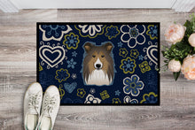 Load image into Gallery viewer, Blue Flowers Sheltie Doormat - 18x27 Decorative Floor Mat – Indoor/Outdoor Rug with Artistic Flair BB5093MAT