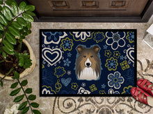 Load image into Gallery viewer, Blue Flowers Sheltie Doormat - 18x27 Decorative Floor Mat – Indoor/Outdoor Rug with Artistic Flair BB5093MAT