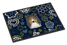 Load image into Gallery viewer, Blue Flowers Sheltie Doormat - 18x27 Decorative Floor Mat – Indoor/Outdoor Rug with Artistic Flair BB5093MAT