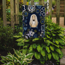 Load image into Gallery viewer, Blue Flowers Afghan Hound Garden Flag - Outdoor Decorative Yard Flag