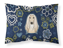 Load image into Gallery viewer, Blue Flowers Afghan Hound Fabric Standard Pillowcase – Artistic Decorative Front, White Back BB5095PILLOWCASE